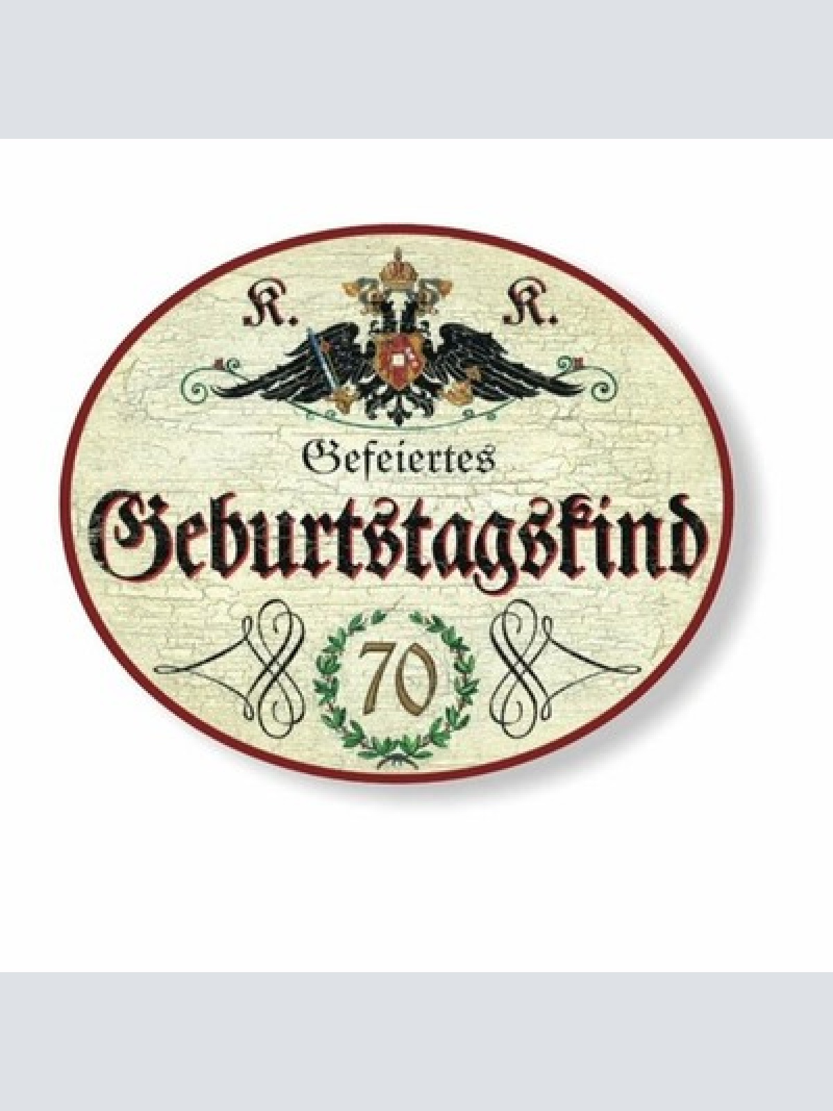 Kuk nostalgie holzschild gefeiertes geburtstagskind 70 jahre