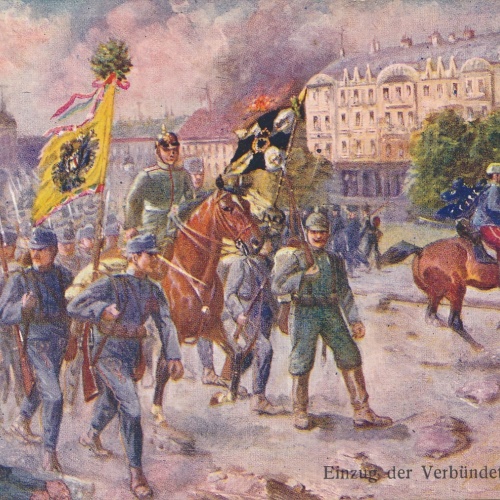 AK Militaria Einzug der Verbündeten in Belgrad Ansichtskarte (17354)