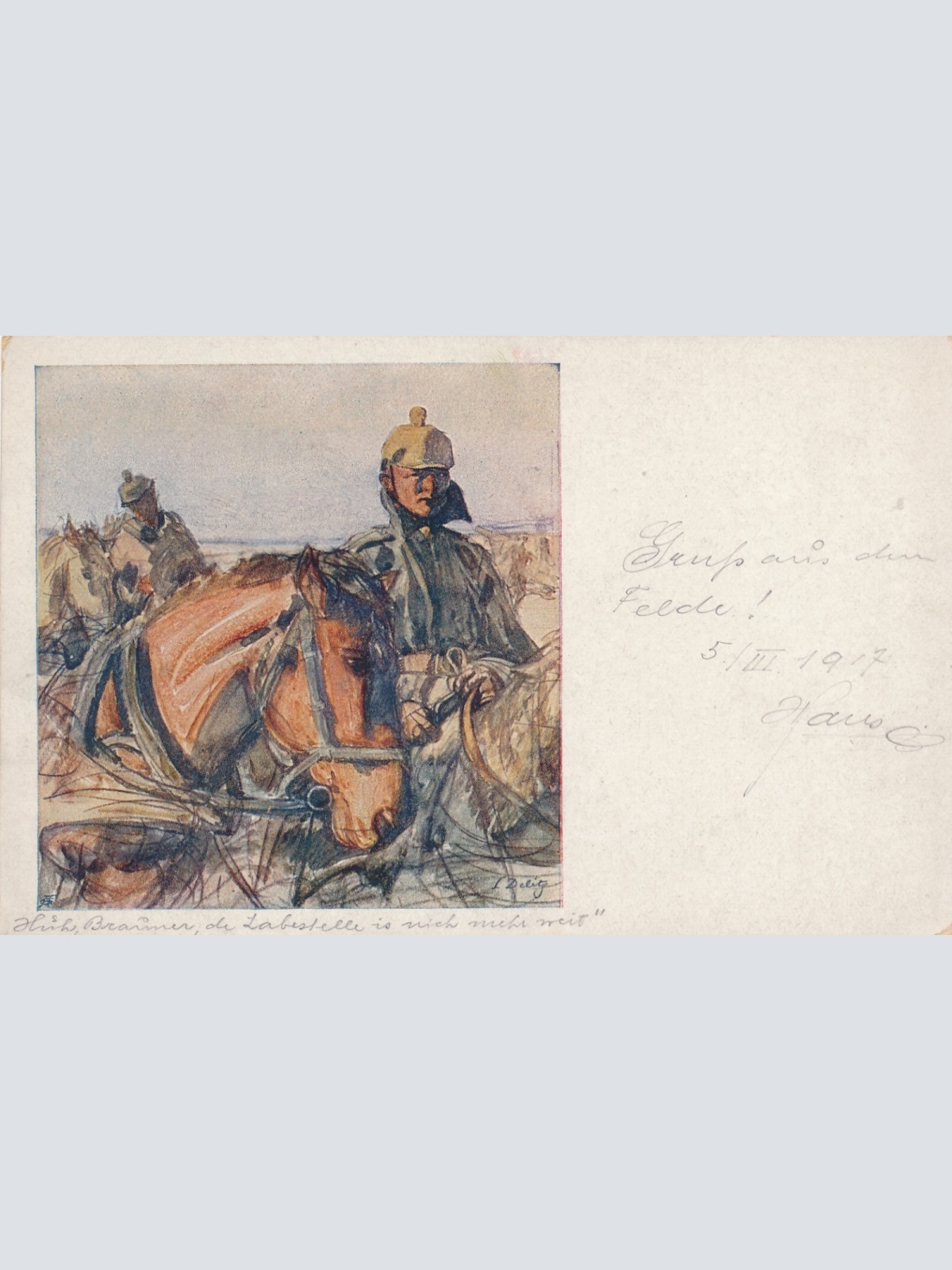 AK Militaria Soldaten mit Pferden Ansichtskarte (18014)