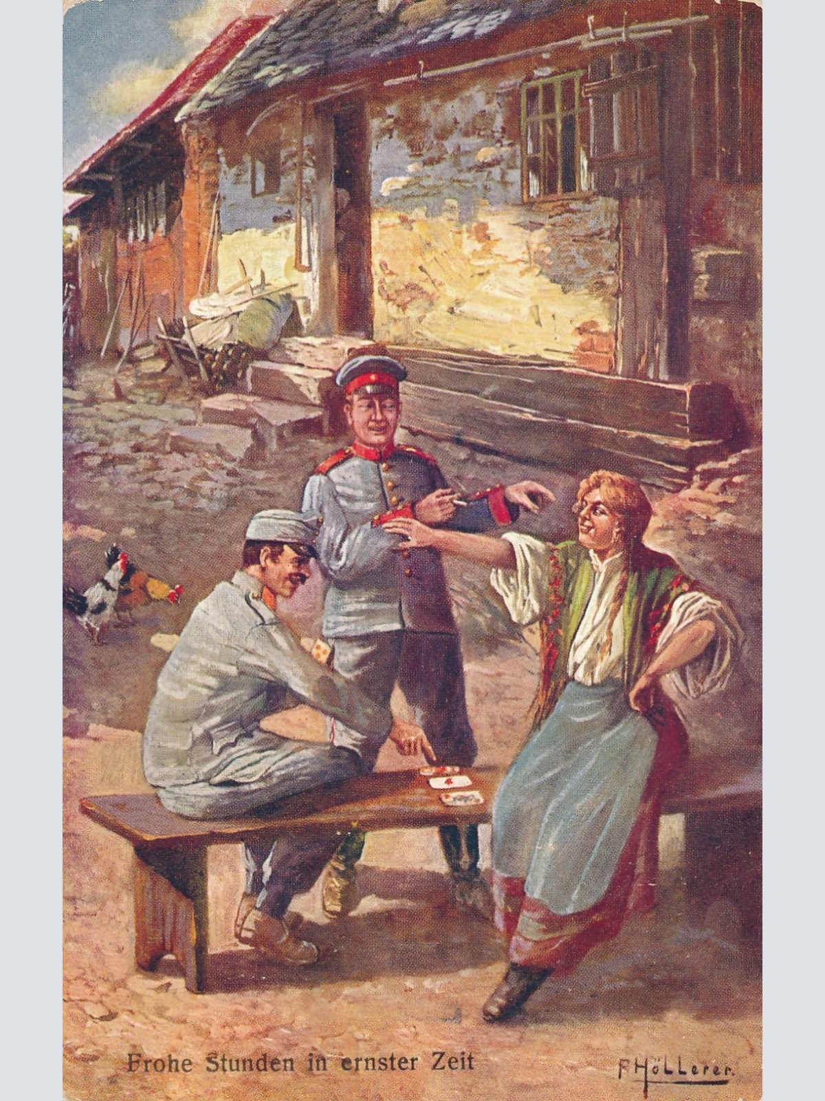 AK Militaria Frohe Stunden in ernster Zeit Ansichtskarte (18027)