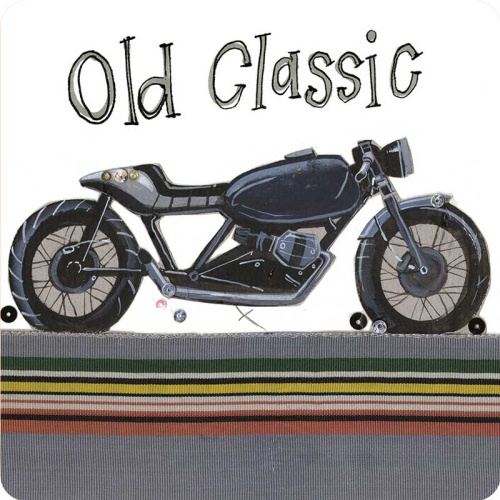 Alex Clark Untersetzer Old Classic Motorrad