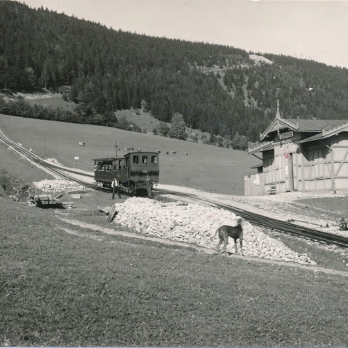 AK vom Gaisberg Station Zistel Alpe mit Eisenbahn Ansichtskarte (18142)