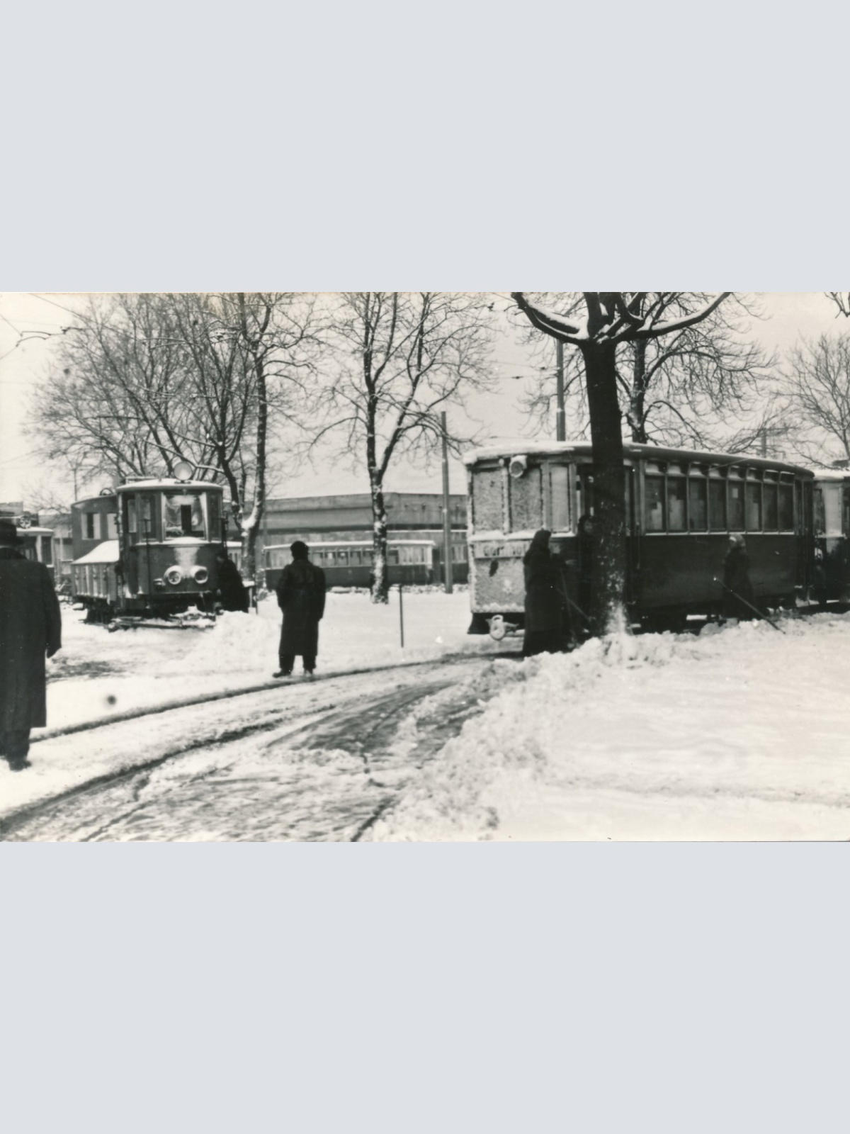 AK Strassenbahn im Winter Ansichtskarte (18147)