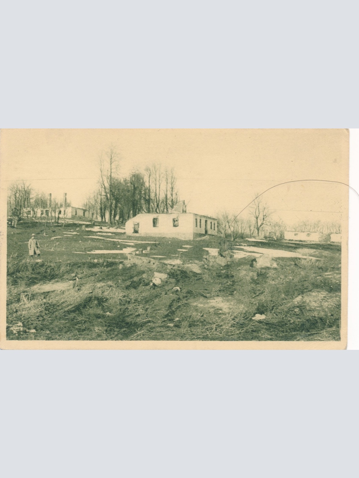 AK Militaria abgebrannter Meierhof an der Strypa 1915 Ansichtskarte (18070)