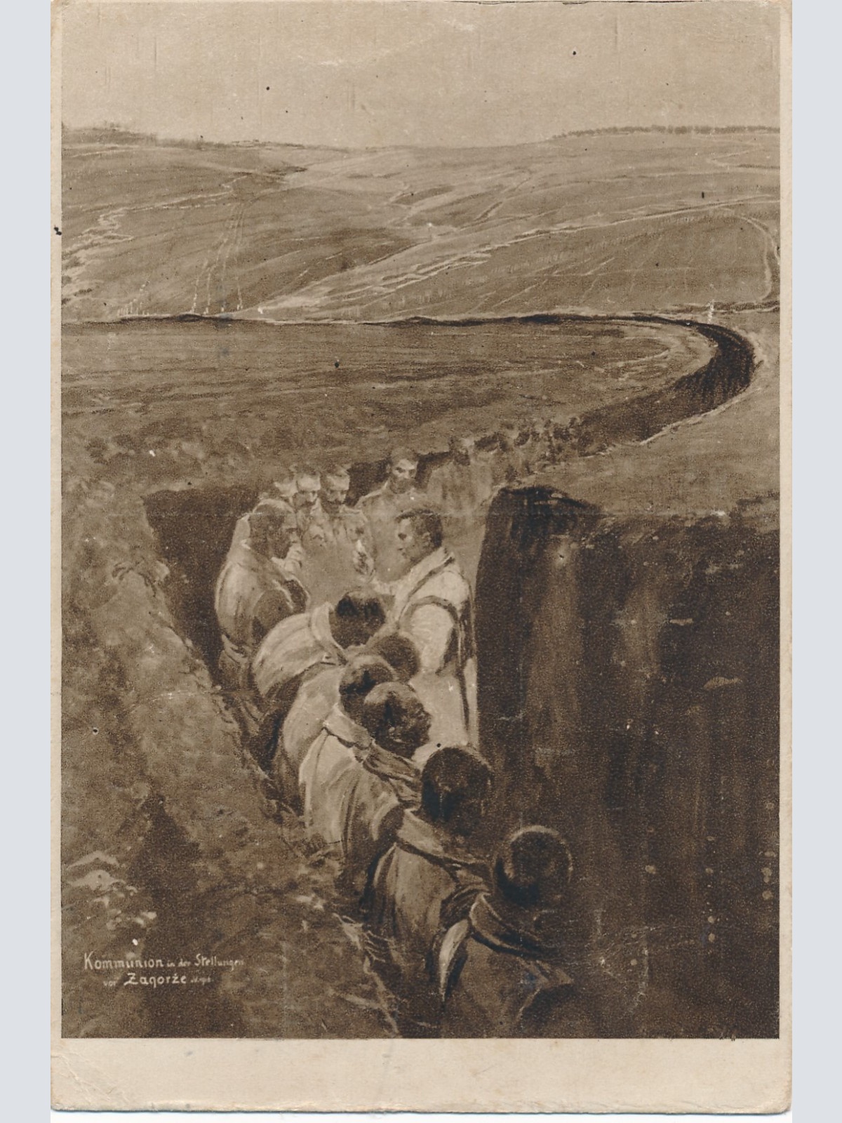 AK Militaria Soldaten im Schützengraben vor Zaqorze (18067)