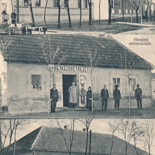 AK aus Jaszfelsöszentgyörgy mit Hangya szövetkezet Ungarn Ansichtskarte (18092)