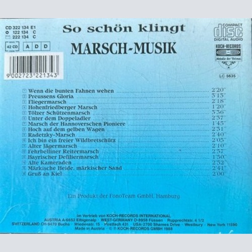 CD Unknown Artist - So Schön Klingt Marsch-Musik