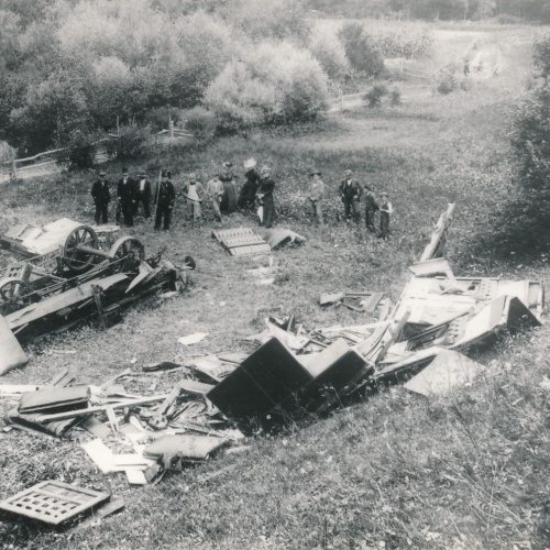 Foto - Karte von einer Verunglückten Eisenbahn (18153)