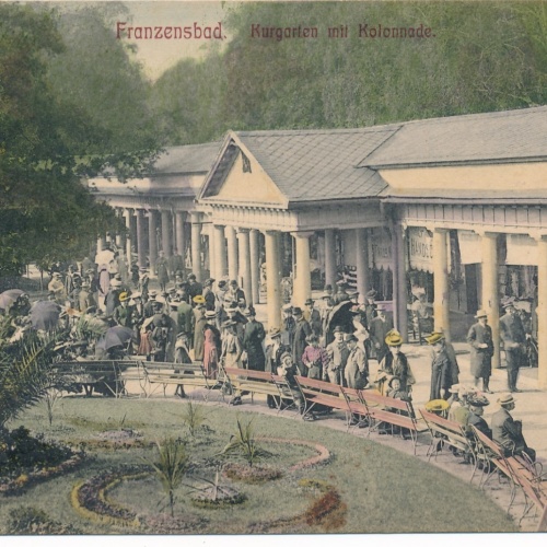AK aus Franzensbad Kurgarten mit Kolonnade Tschechoslowakei (18312)
