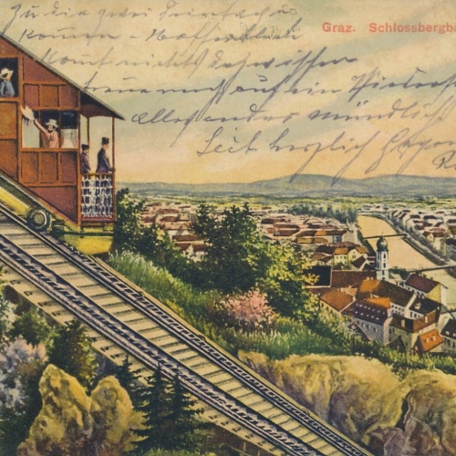 AK aus Graz Schlossbergbahn Steiermark Ansichtskarte (18345)