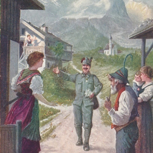 AK Militaria in der Heimat da gibts ein Wiedersehen Ansichtskarte (18453)