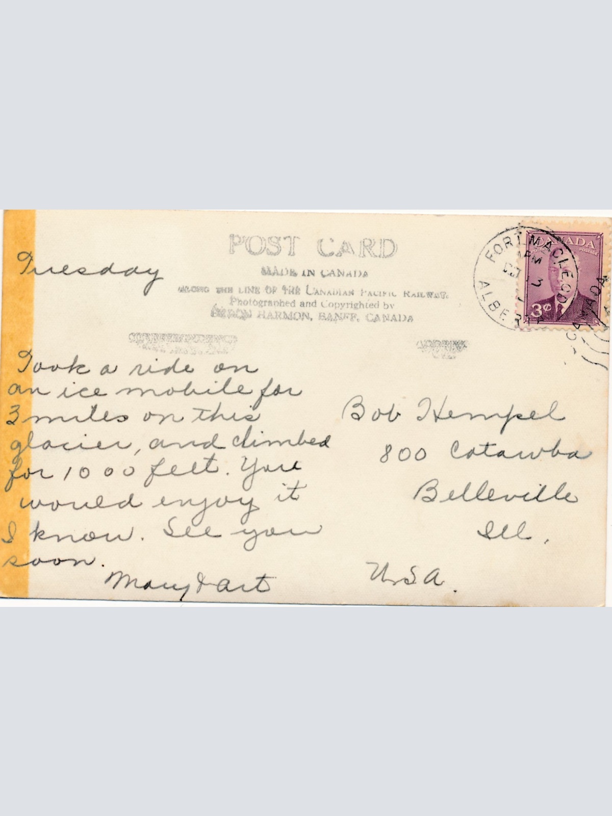 AK Snowmobile in Kanada Columbia Ice Field Ansichtskarte (18443)