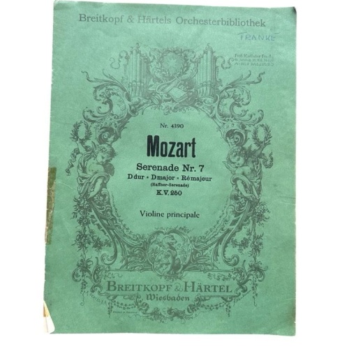 Notenheft Serenade Nr. 7 : D-Dur ; (Haffner-Serenade) D-dur KV.250 Violine princ