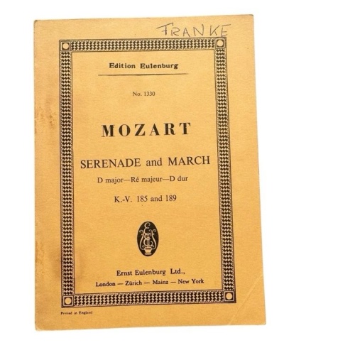 Partitur Mozart Serenade and March D major Kv 185 & 189 Mozart, Wolfgang: