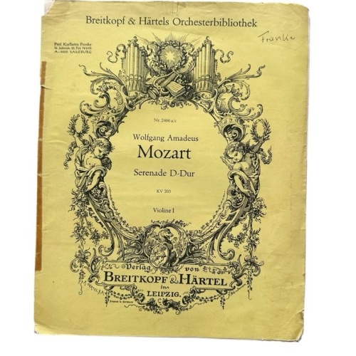 Notenheft Mozoart Serenade D-Dur KV 203 Violine I Mozart, Wolfgang Amadeus: