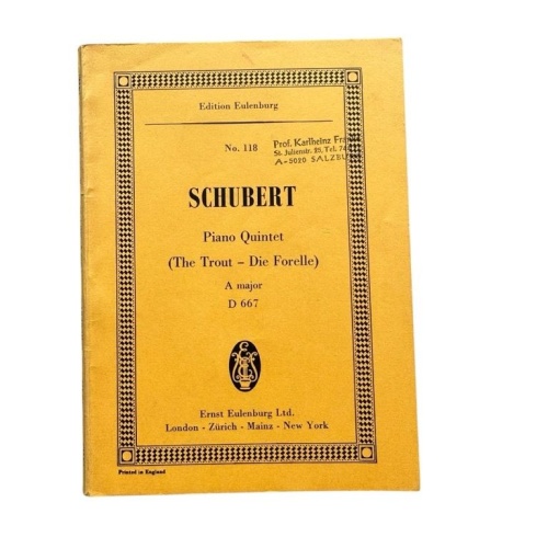 Quintett A-Dur: "Forellen-Quintett". op. 114. D 667. Klavier, Violine, Viola, Vi