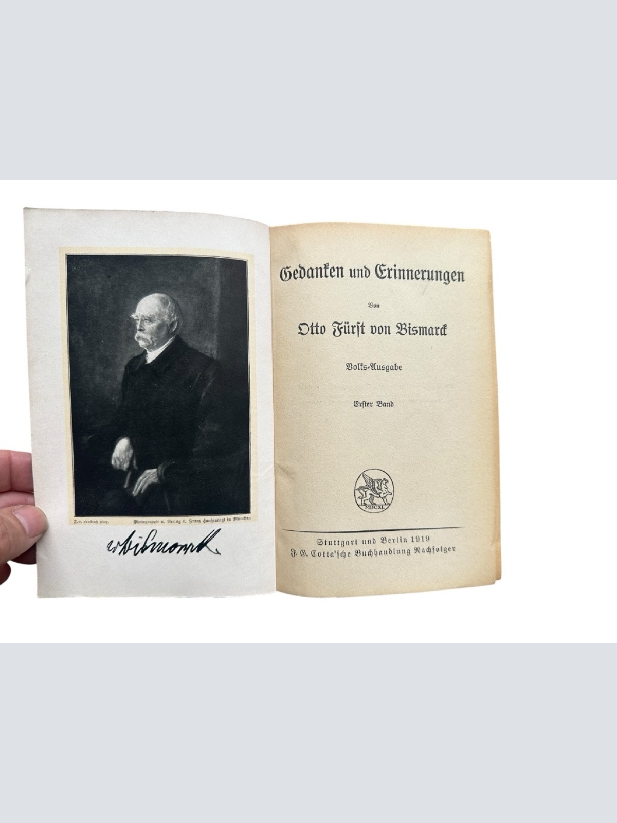 Gedanken und Erinnerungen. 1. Band. Volks-Ausgabe Otto von Bismarck: