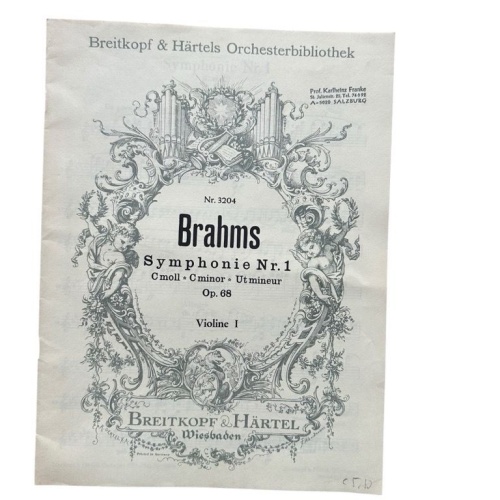 Notenheft Brahms Symphonie Nr. 1 : c-moll ; Op. 68 Violine I Johannes Brahms Bra