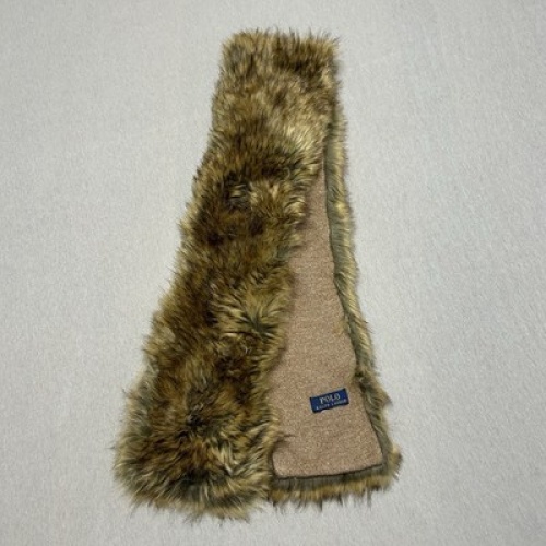 Vintage POLO Ralph Lauren Kunstfell Schal Braun Faux Fur Stola Edle Optik