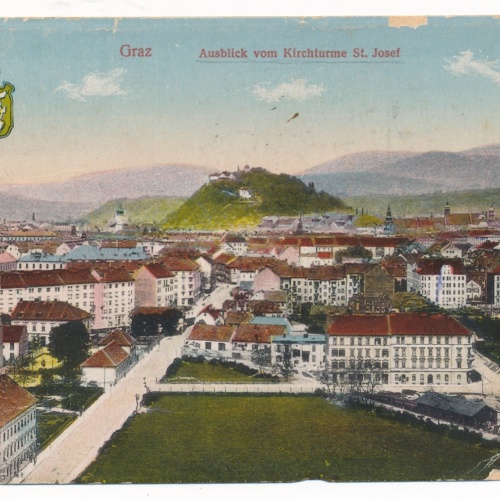 AK aus Graz ausblick vom Kirchturm Steiermark (18608)