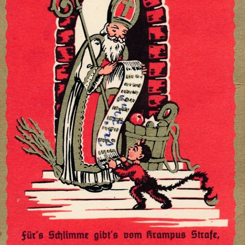 AK vom Nikolo Nikolaus und Krampuss Ansichtskarte (18618)
