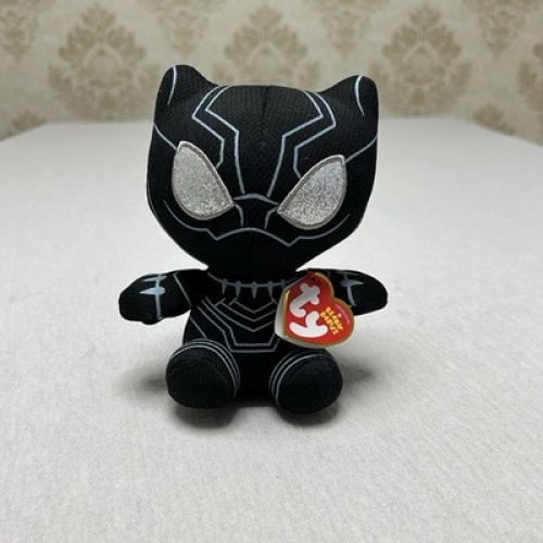 TY Beanie Baby Marvel Avengers Black Panther (15cm) NEU Top Zustand mit Etikett