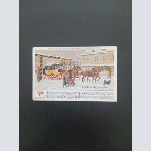 Fröhliche Weihnachten Kutsche Pferde Menschen Gr