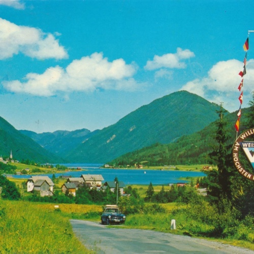 AK aus Weissensee mit Oldtimer Kärnten Ansichtskarte (18700)