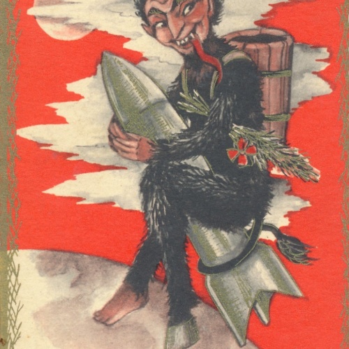 AK gruß vom Krampus mit Rakte Ansichtskarte (18632)