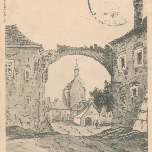 AK aus Mödling Feste des Klausentores mit Stempel Milleniumsfeier (18577)