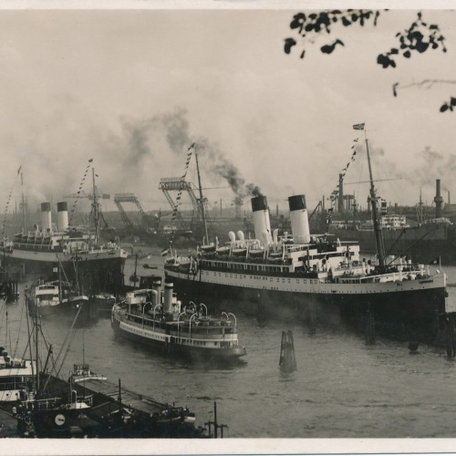 AK aus Hamburg Monteschiff an der Überseebrücke Ansichtskarte (18596)