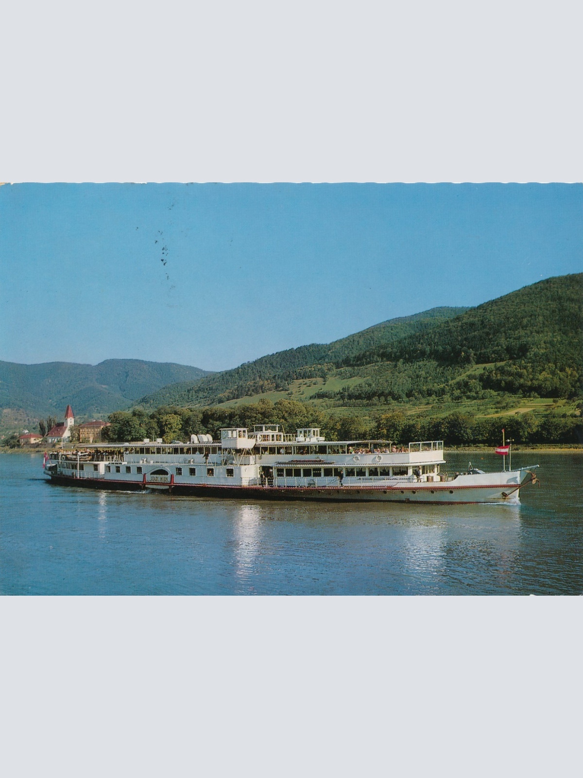 AK vom Dampfer Stadt Wien Niederösterreich Ansichtskarte (18731)