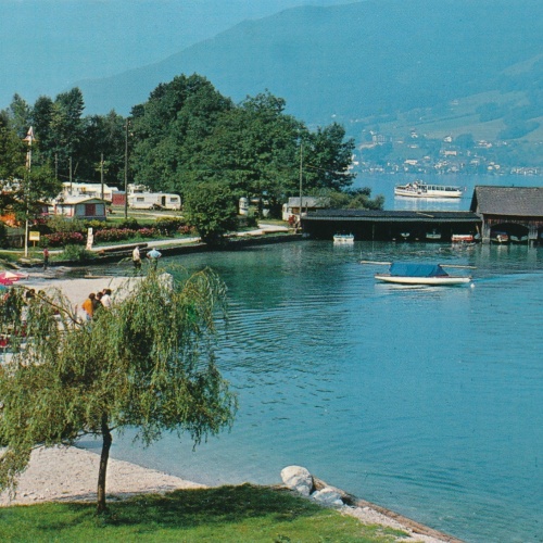 AK aus Burgau Seehotel und Camping Oberösterreich Ansichtskarte (18758)