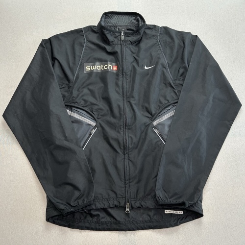 Nike x Swatch Vintage Windbreaker Trainingsjacke Clima-Fit Größe S Schwarz
