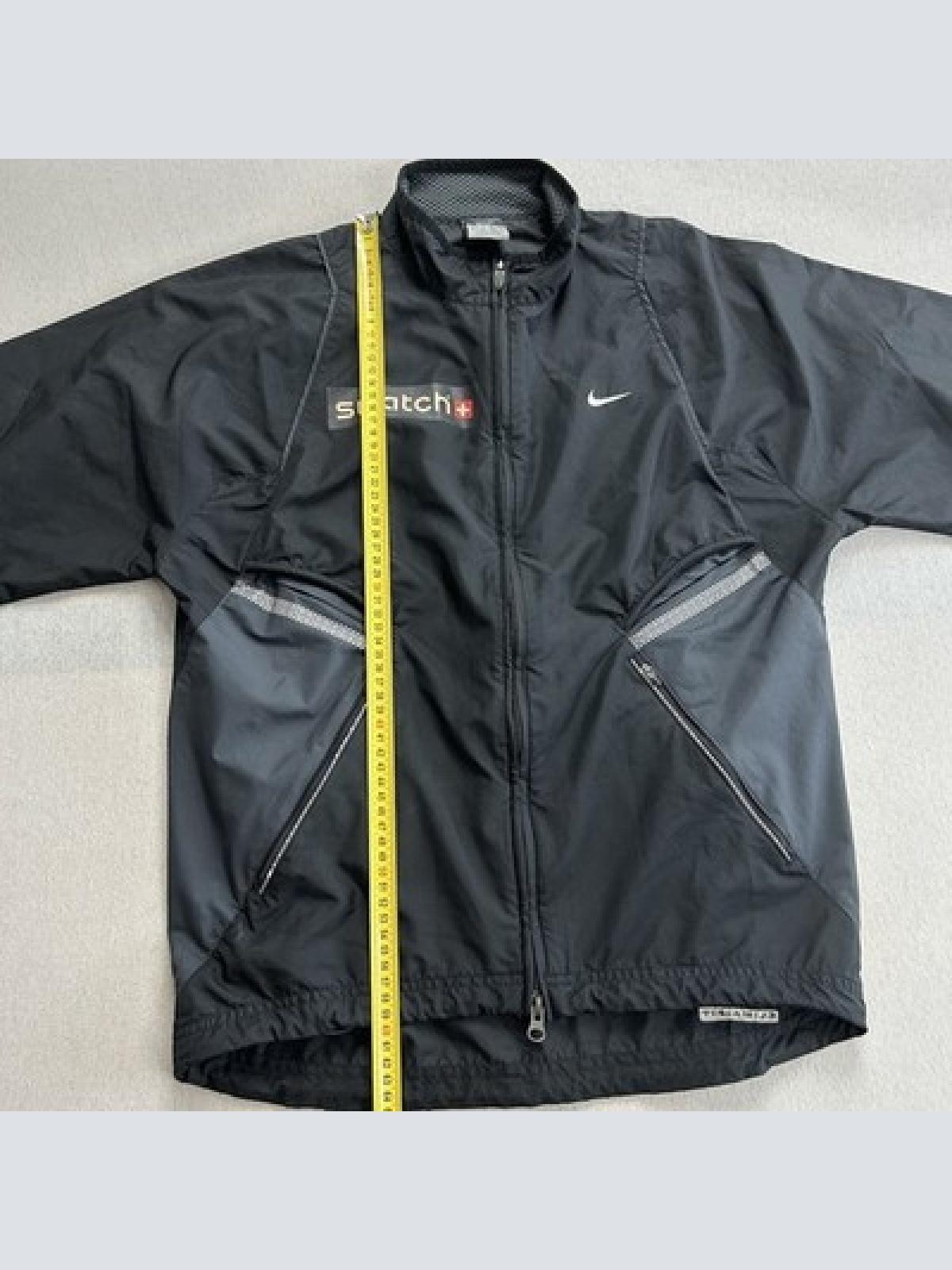 Vintage Nike x Swatch Windbreaker Trainingsjacke Clima-Fit Größe S Schwarz