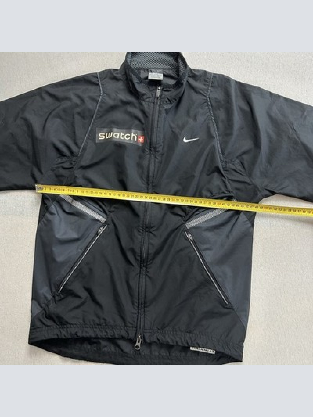 Vintage Nike x Swatch Windbreaker Trainingsjacke Clima-Fit Größe S Schwarz