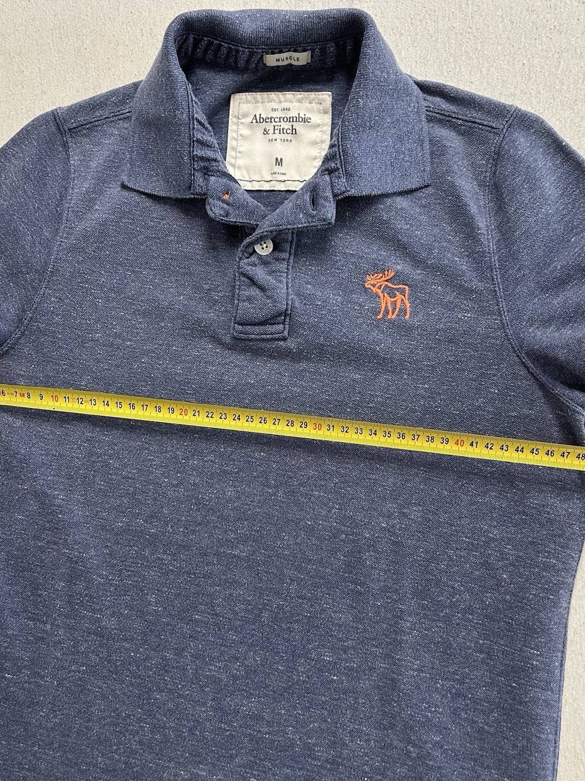 Abercrombie & Fitch New York Muscle Poloshirt Größe M Blau