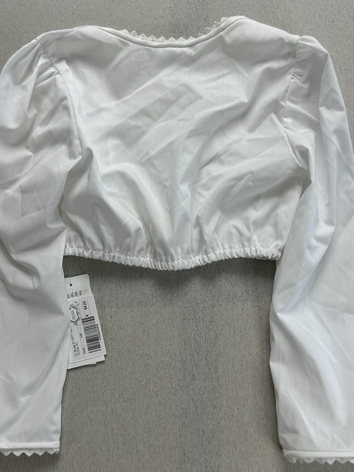 Waldorff Salzburg Dirndl Bluse NEU | Größe 30 | Bauchfrei | Weiß | Baumwolle