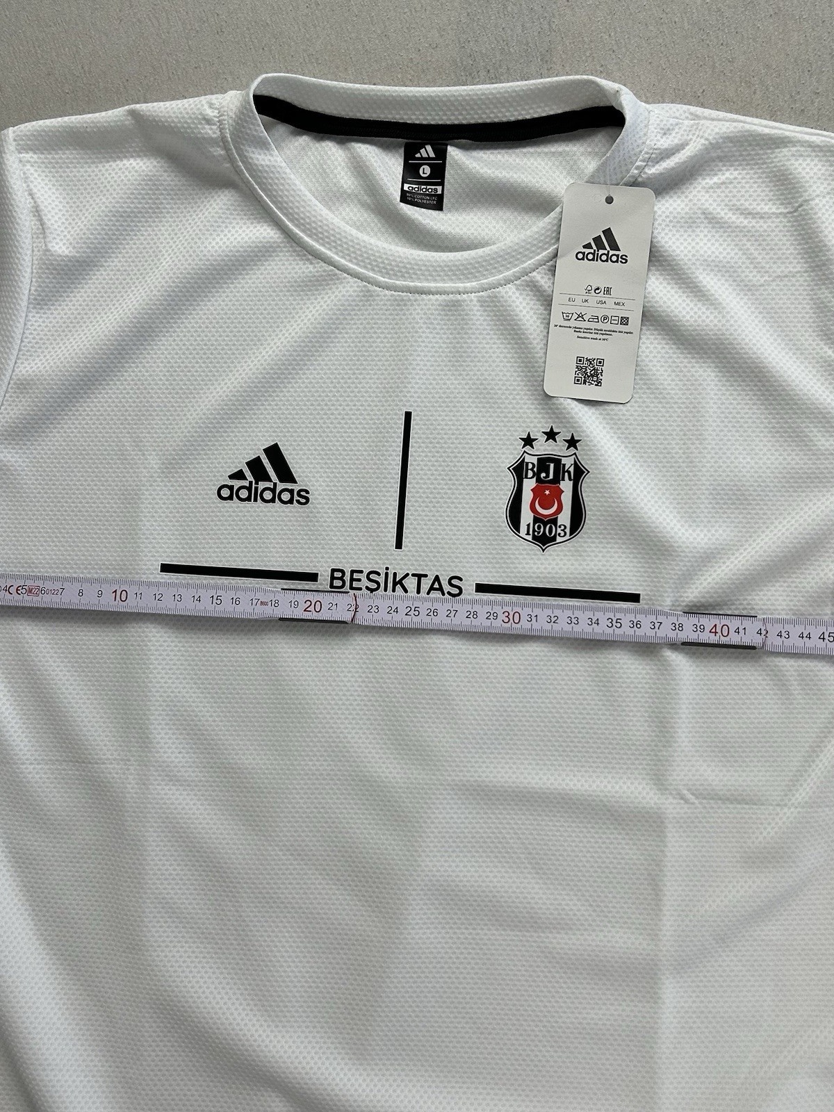 Besiktas Istanbul Adidas Trainings/Aufwärm Trikot NEU mit Etikett Größe L Weiß