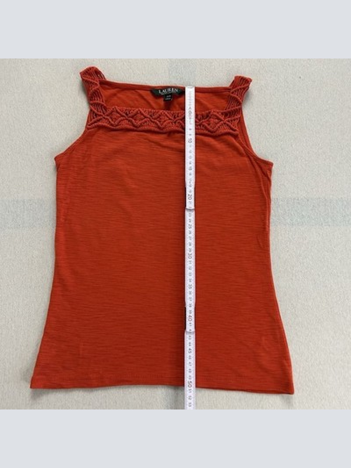 LAUREN Ralph Lauren Damen Top/Shirt Größe PXS Ärmellos Rot Maße auf Fotos