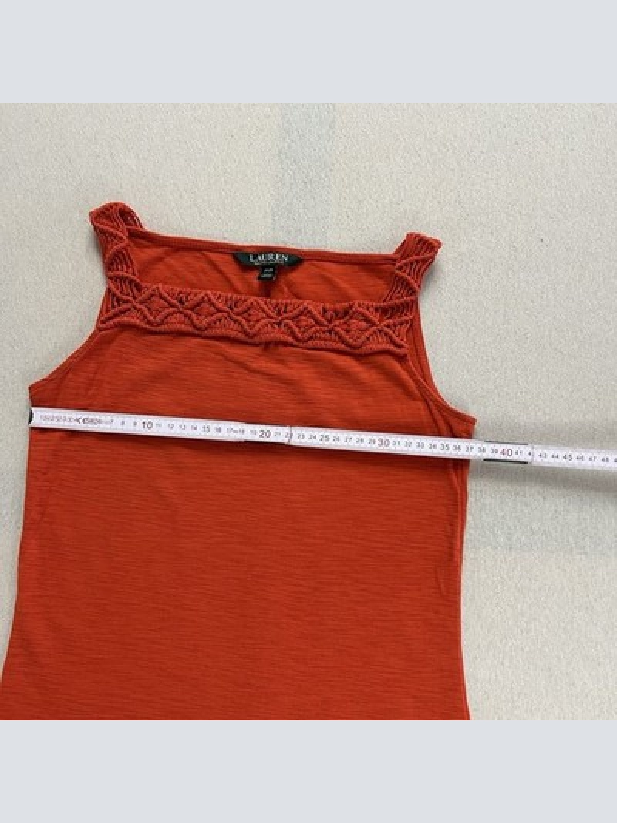 LAUREN Ralph Lauren Damen Top/Shirt Größe PXS Ärmellos Rot Maße auf Fotos