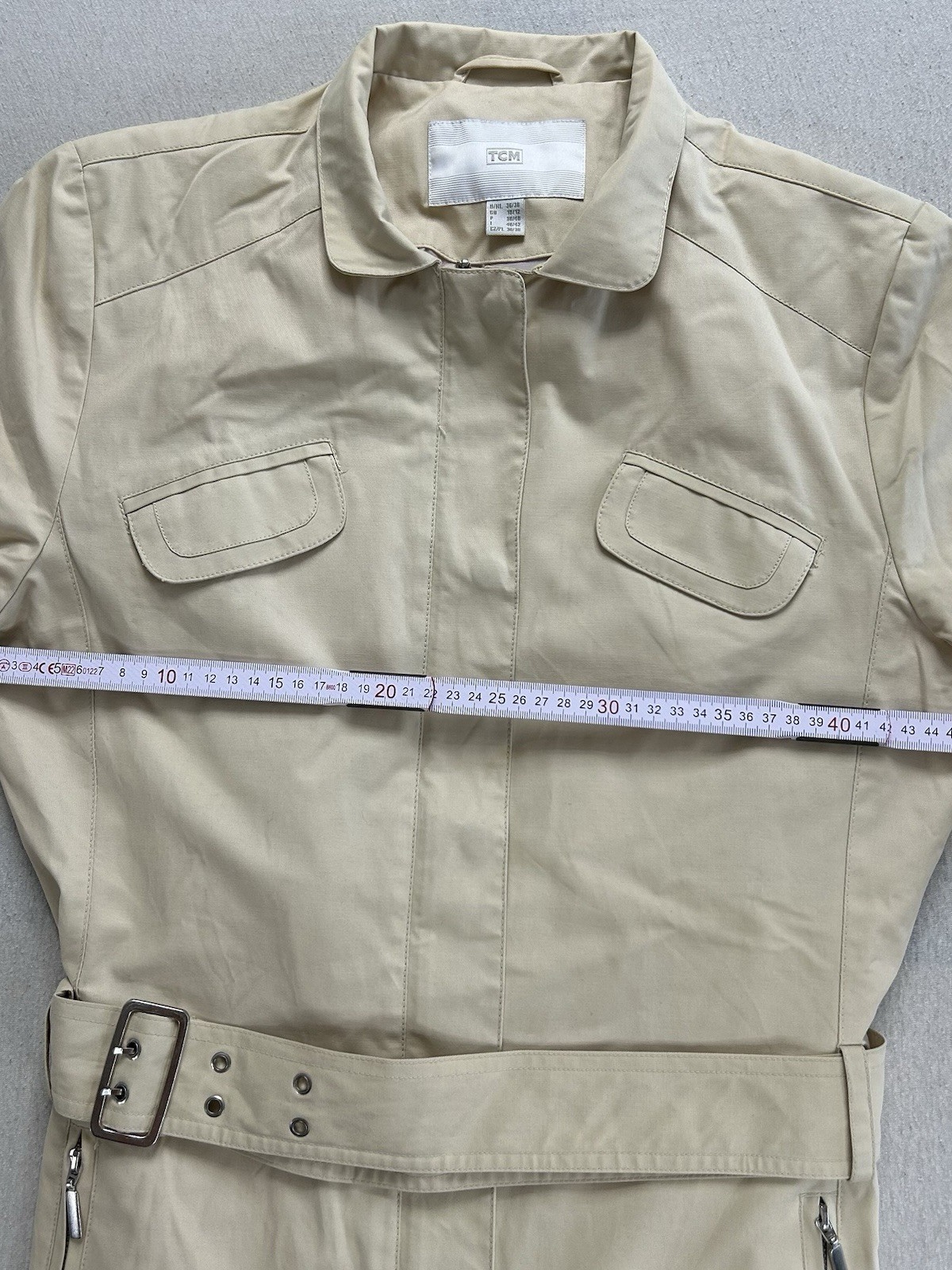 TCM Tchibo Damen Jacke/Mantel Größe 36/38 Beige Maße auf den Fotos