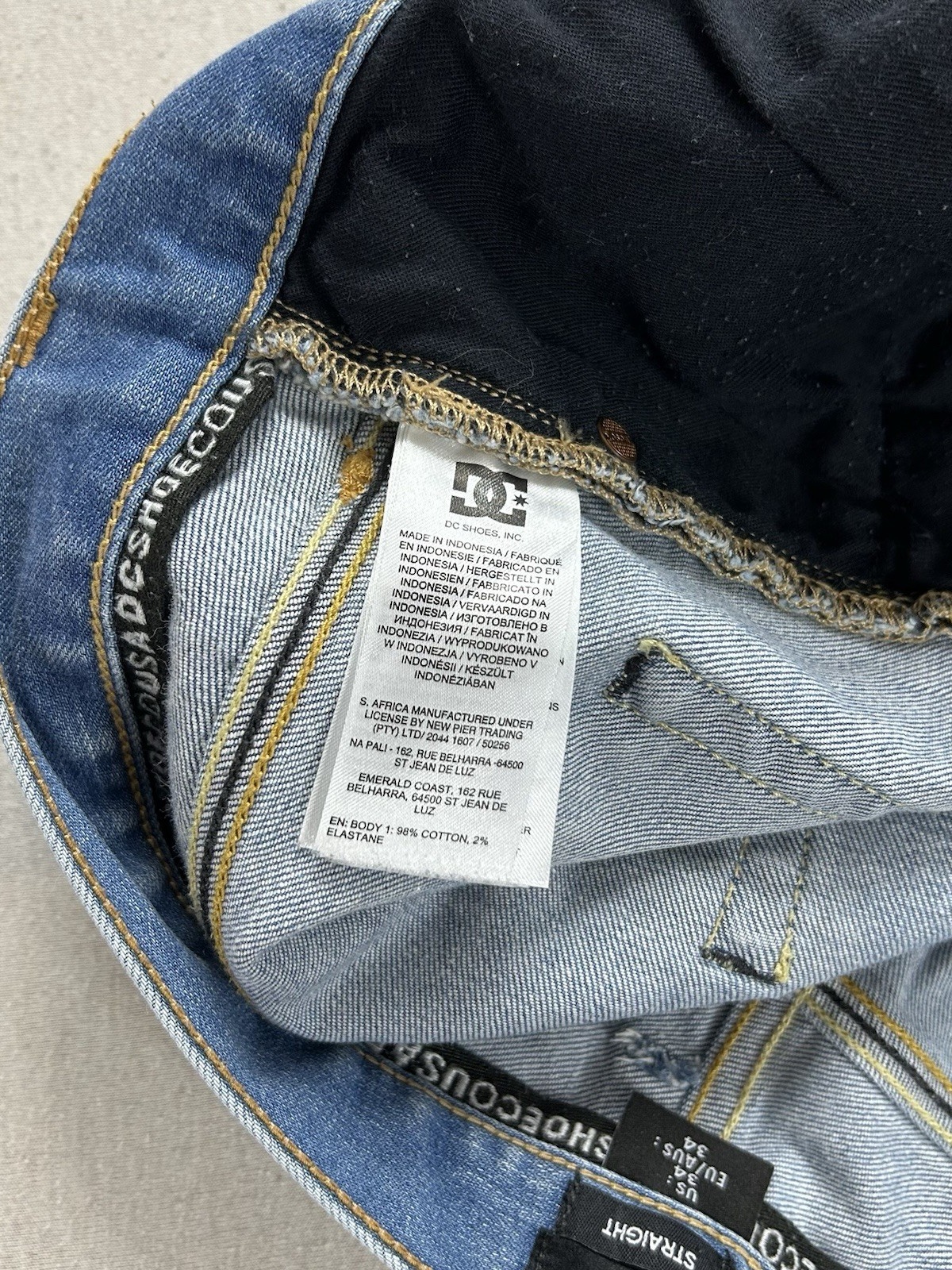 DC Shoes Jeans Shorts Herren Größe W34 Blau Bermudas Skater Maße auf Fotos