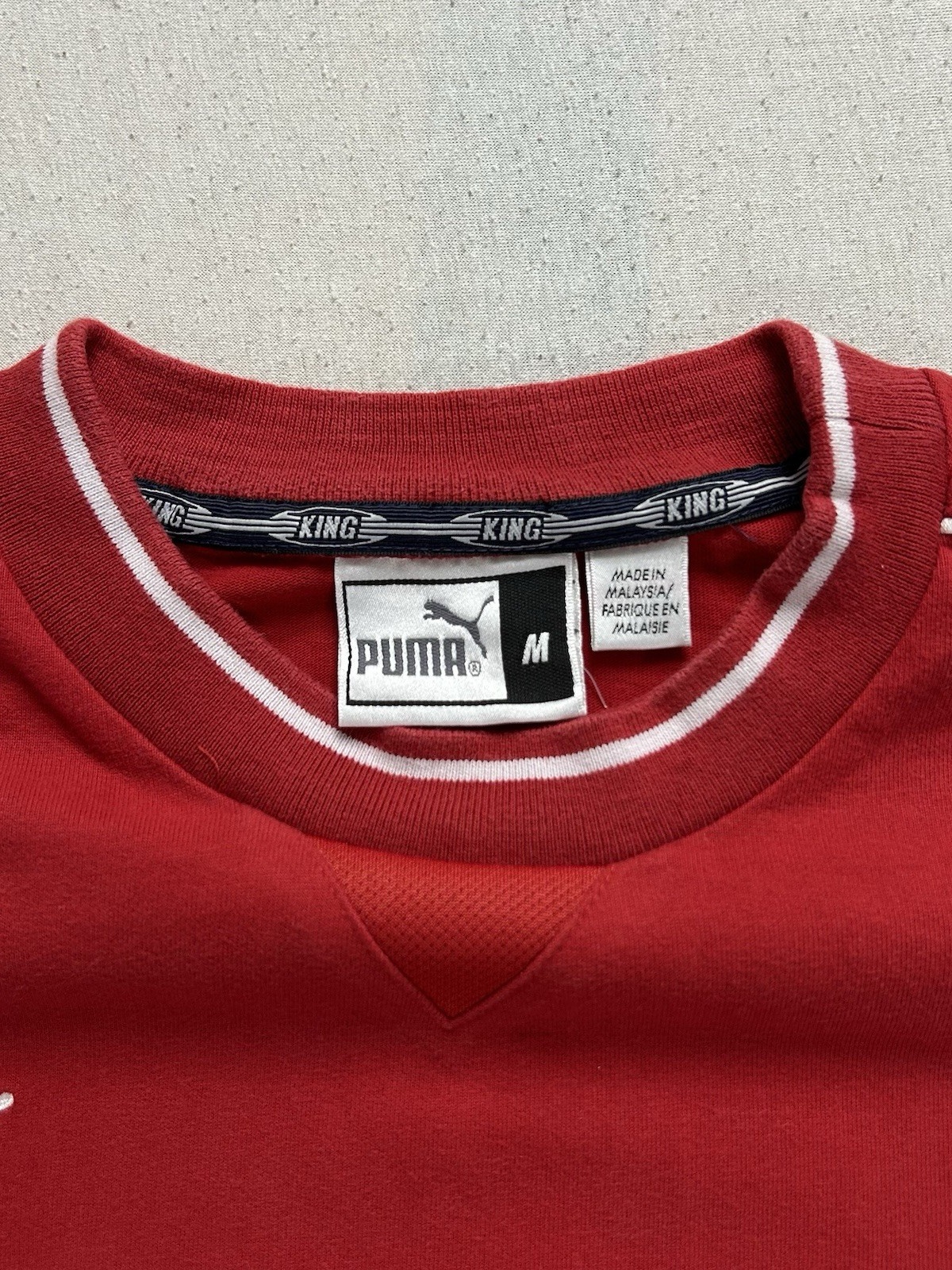 Puma King Vintage T-Shirt | Größe M | Rot | Maße auf den Fotos