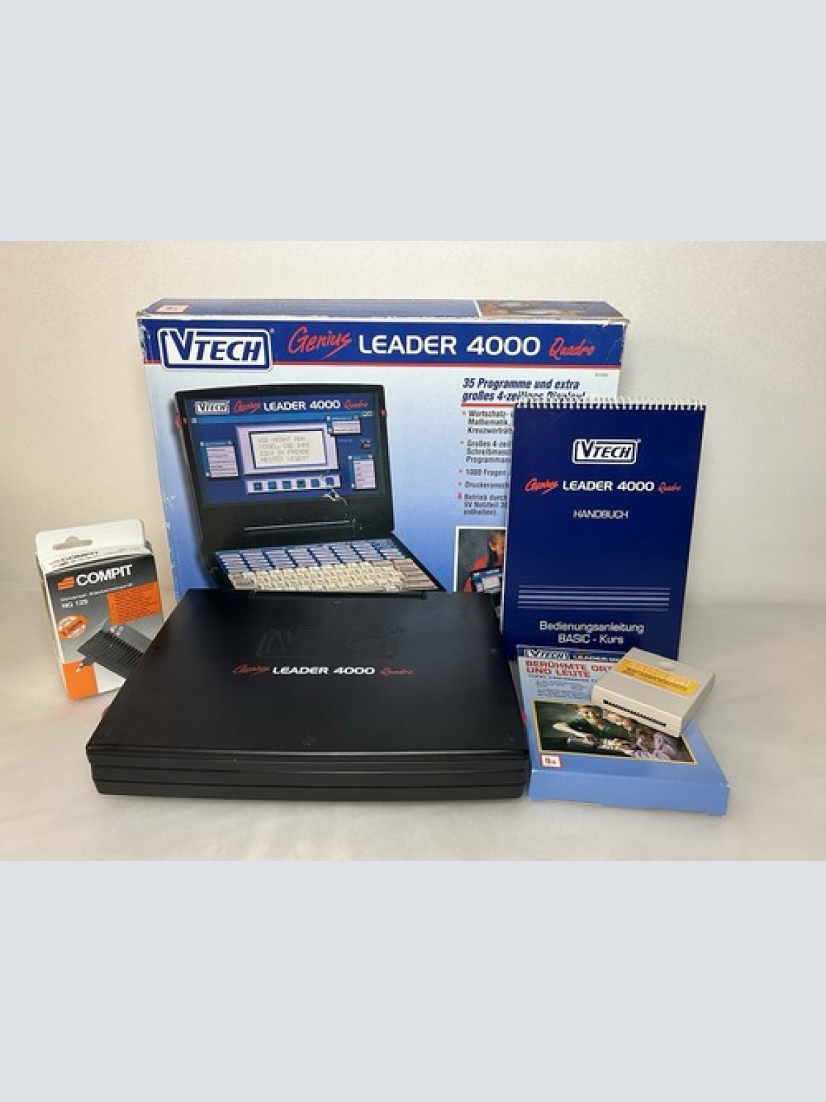 VTech Genius Leader 4000 Quadro Lerncomputer OVP Anleitung + Erweiterung 80-2044