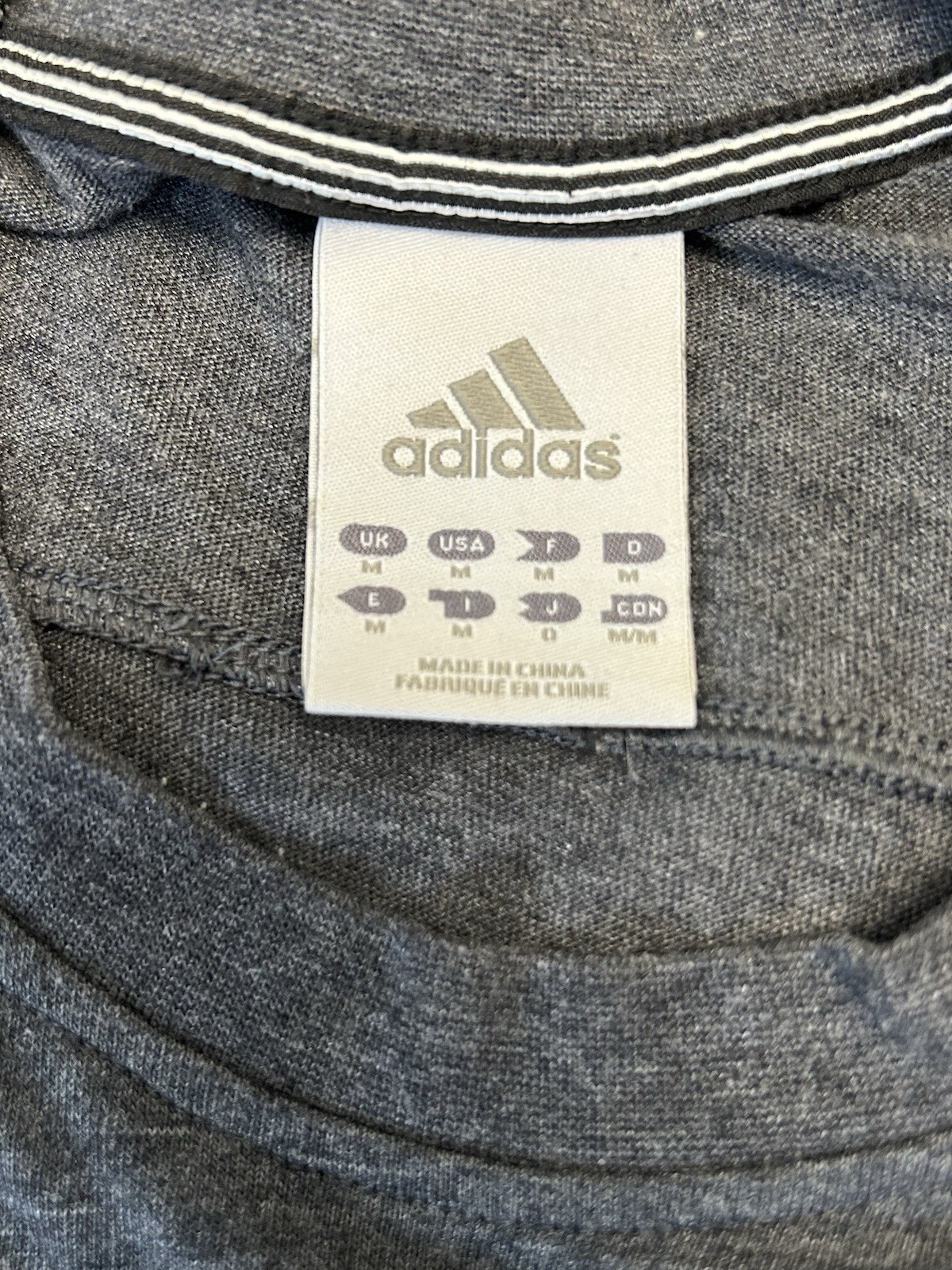 Adidas Vintage Herren T-Shirt Größe M Grau Bedruckt Baumwolle Polyester Original