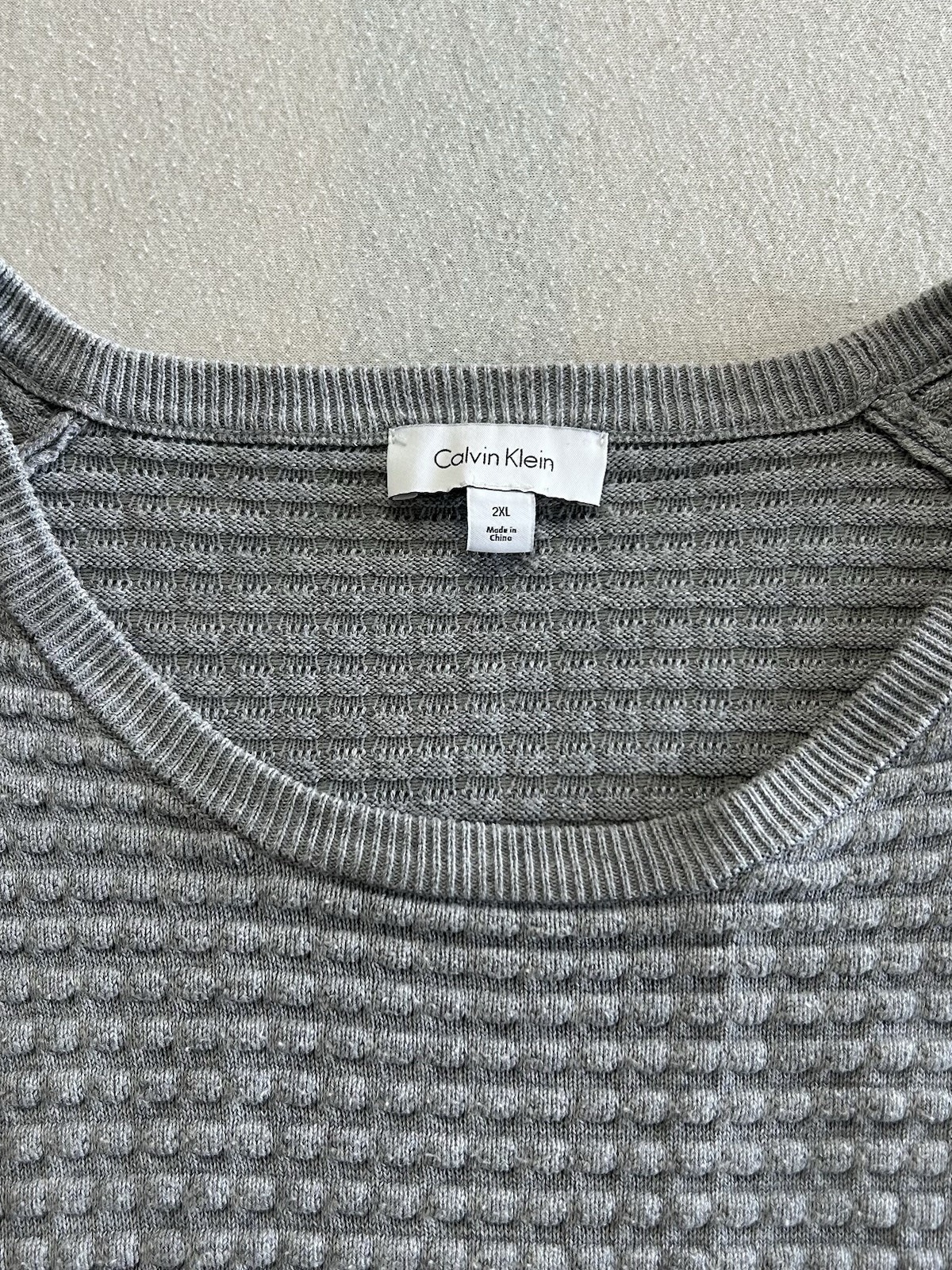 Calvin Klein Pullover Sweater Größe XXL Grau Strick Maße auf den Fotos