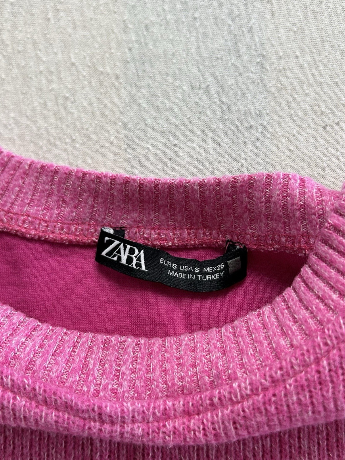 Zara Strick Pullover  Bauchfrei Damen Größe S Pink Maße auf den Fotos
