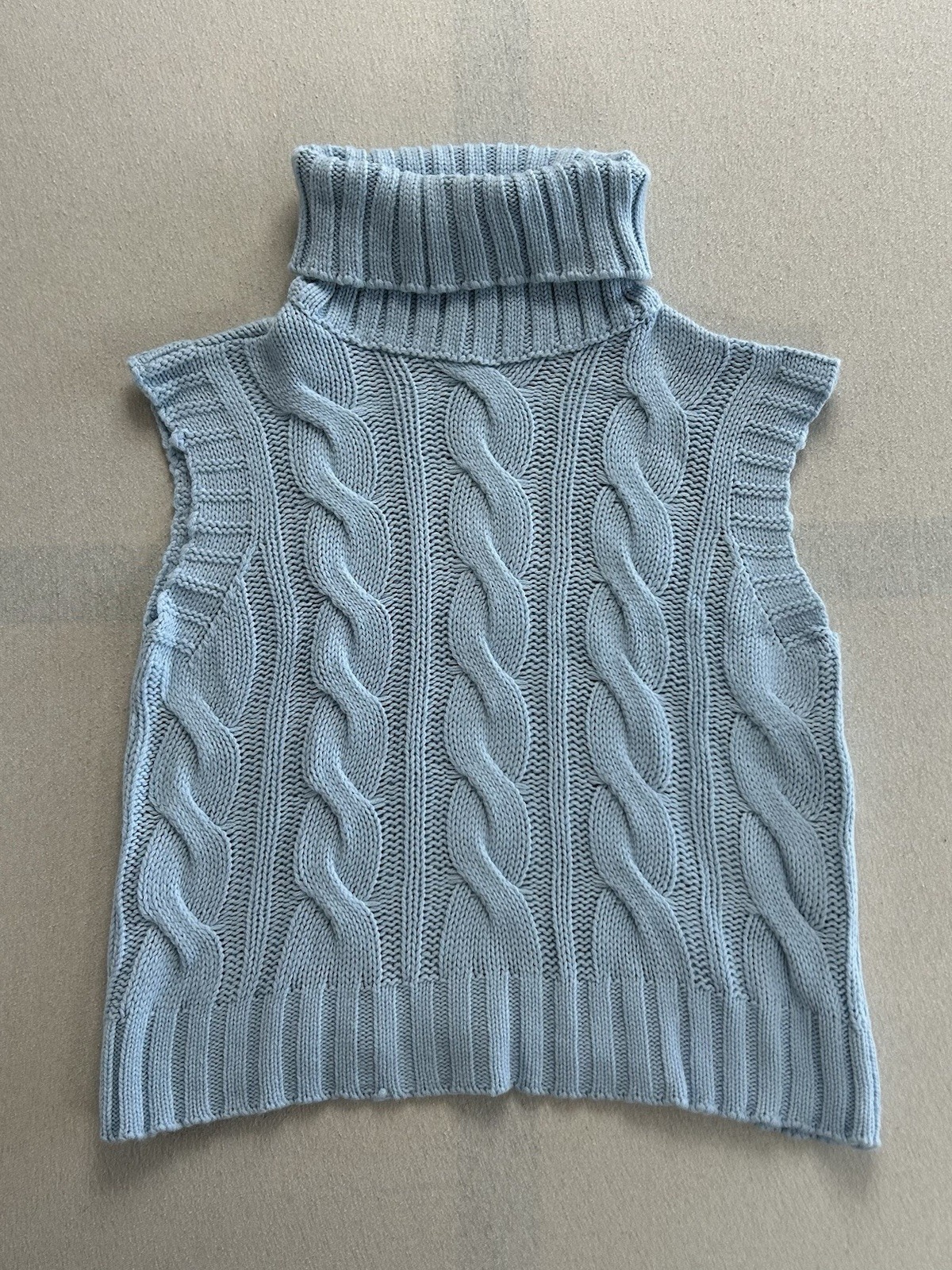 Laura Torelli Fashion Strickweste mit Rollkragen Größe XS Blau Maße auf Fotos