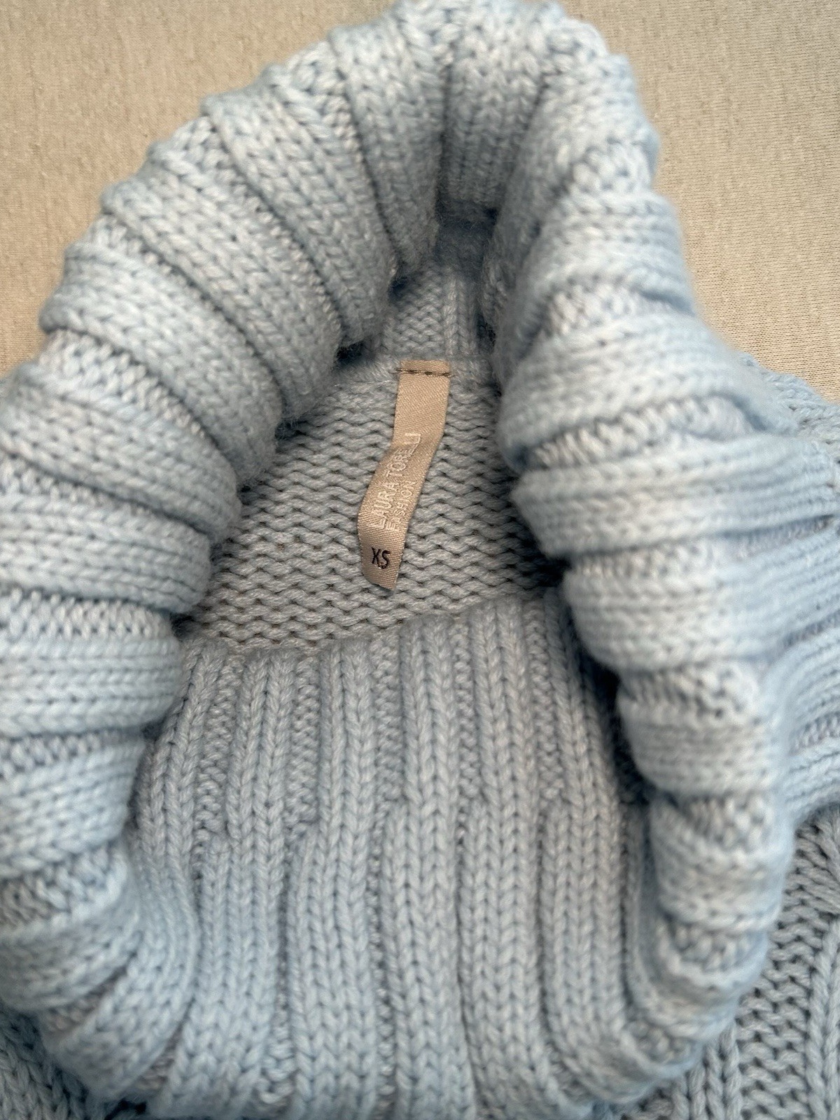 Laura Torelli Fashion Strickweste mit Rollkragen Größe XS Blau Maße auf Fotos